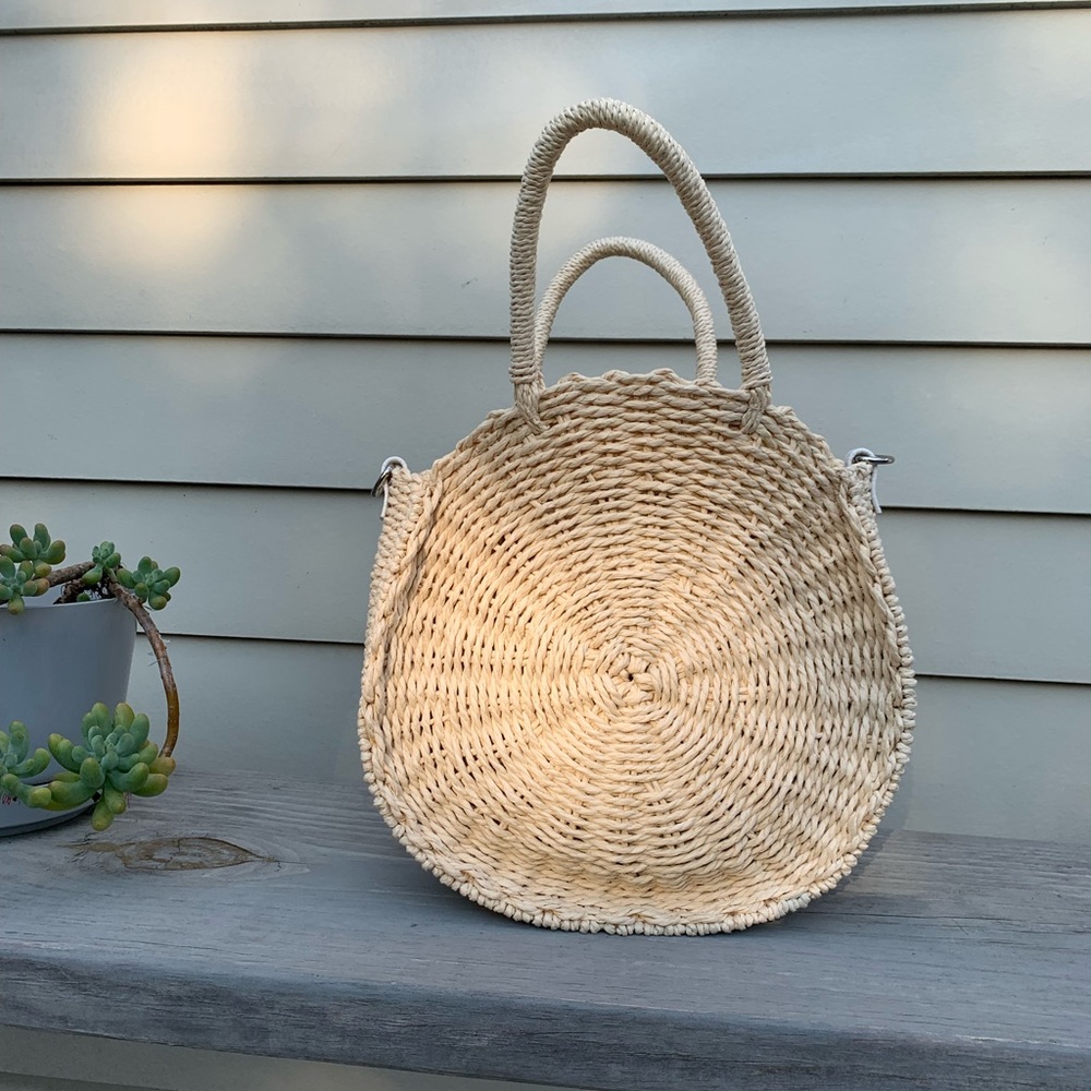 Vintage Woven Straw Raffia Handbag